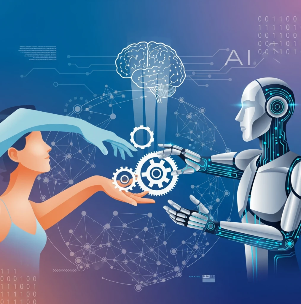 ai and human collaborating