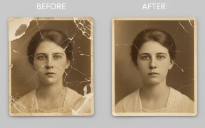 Photo restoration before and after